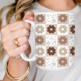 Boho Blume Checked Kaffeetasse