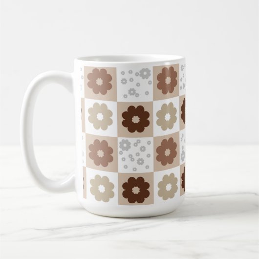 Boho Blume Checked Kaffeetasse (Links)