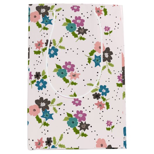 Boho Blume Clusters Mittlere Geschenktüte (Vorderseite)