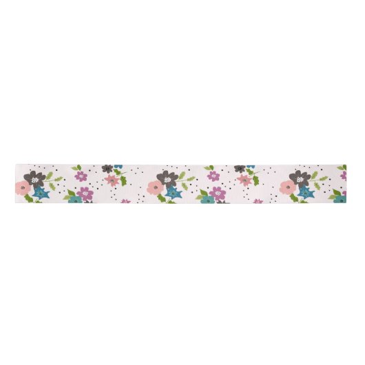 Boho Blume Clusters Satinband (Vorderseite)