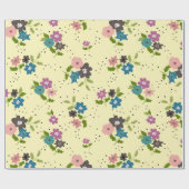 Boho Blume Clusters Wrapping Paper Geschenkpapier (Flach)