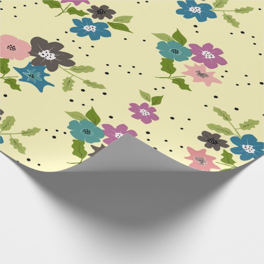 Boho Blume Clusters Wrapping Paper Geschenkpapier (Ecke)