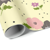 Boho Blume Clusters Wrapping Paper Geschenkpapier (Rolleneckpunkt)