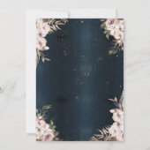 Boho Blume Confetti Dark Blue Sweet 16 Einladung (Rückseite)