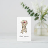 Boho Blume Crown Pup | Pflege von Haustieren Visitenkarte (Stehend Vorderseite)