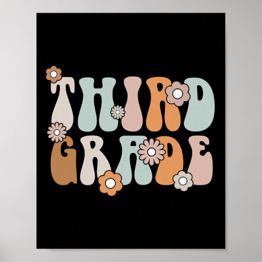 Boho-Blume der dritten Klasse zurück zur Schule Poster (Vorne)