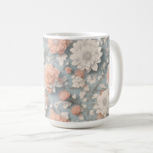 Boho Blume Design 15 oz Classic Tasse (VorderseiteRechts)