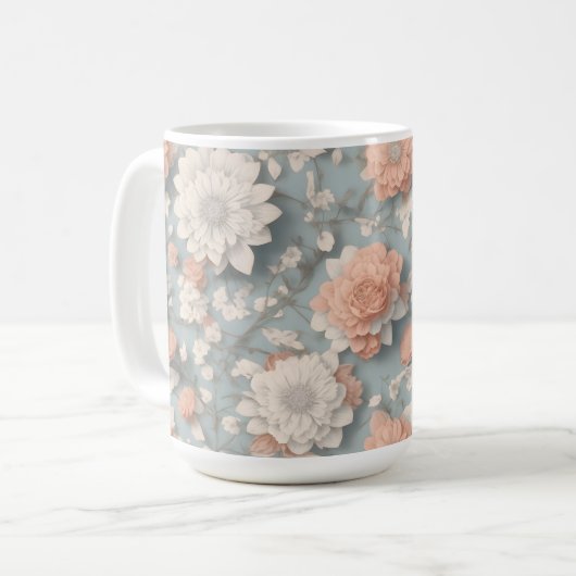 Boho Blume Design 15 oz Classic Tasse (Vorderseite Links)