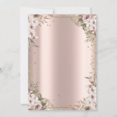 Boho Blume Diamonds Quinceanera Einladung (Rückseite)