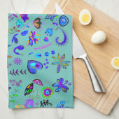 Boho Blume Doodles Geschirrtuch (Viertel Falte)