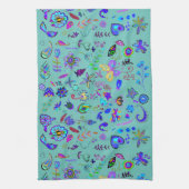 Boho Blume Doodles Geschirrtuch (Vertikal)