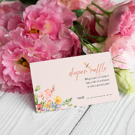 Boho Blume Dragonfly BABY SHOWER DIAPER RAFFLE Begleitkarte