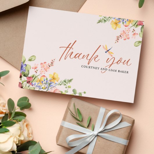 Boho Blume Dragonfly Danke Hochzeit Einladung