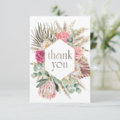 Boho Blume Dusche Danke, Card Dankeskarte (Stehend Vorderseite)