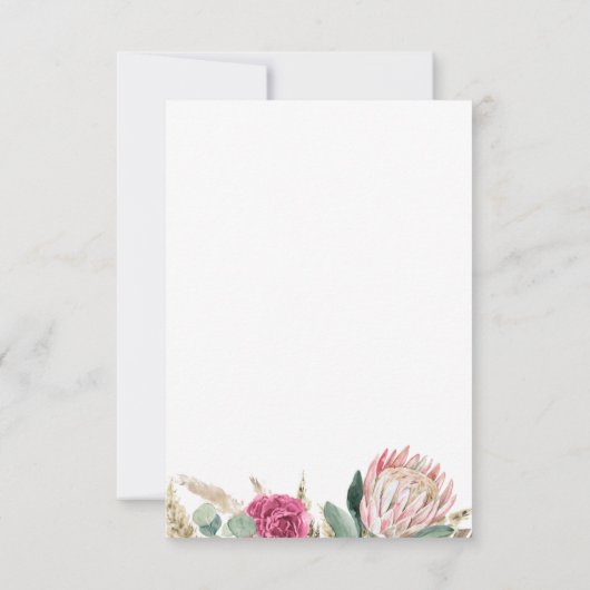 Boho Blume Dusche Danke, Card Dankeskarte (Rückseite)