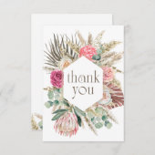 Boho Blume Dusche Danke, Card Dankeskarte (Vorne/Hinten)