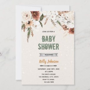 Boho Blume Dusche Thema Einladung