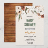 Boho Blume Dusche Thema Einladung (Vorne/Hinten)