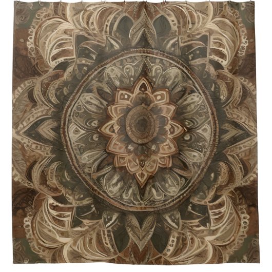 Boho Blume Duschvorhang Art 3 (Vorderseite)