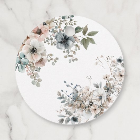 Boho Blume Elegant Moderne Babydusche Vielen Dank Geschenkanhänger (Rückseite)