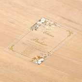 Boho Blume Elegante Hochzeit Einladung auf Spanisc (Ablage )