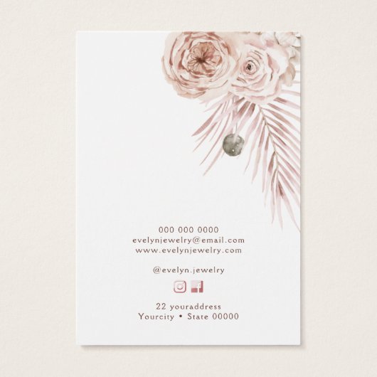 Boho Blume - elegante Ohrsichtkarte (Rückseite)