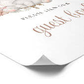 Boho Blume Elephant Baby Shower Guest Book Sign Poster (Ecke)