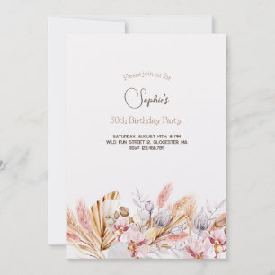 Boho Blume Erwachsene Einladung zum Geburtstag