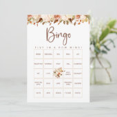 Boho Blume Fall Brautparty Bingo Game Card Einladung (Stehend Vorderseite)