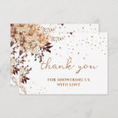 Boho Blume fallen Brautparty Dank Karte (Vorne/Hinten)