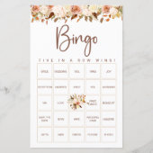 Boho Blume fallen | Bridal Bingo Game (Vorderseite)