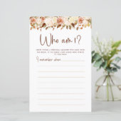 Boho Blume fallen | Wer bin ich Game Card? (Stehend Vorderseite)