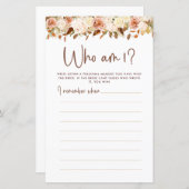 Boho Blume fallen | Wer bin ich Game Card? (Vorne/Hinten)