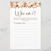 Boho Blume fallen | Wer bin ich Game Card? (Vorderseite)