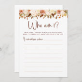 Boho Blume fallen, wer ich bin, Brautparty Game Ca Einladung (Vorne/Hinten)