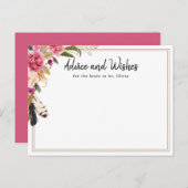 Boho Blume & Feathers Brautparty Advice Card Postkarte (Vorne/Hinten)