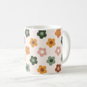 Boho Blume Floral Retro Formen Nahtloses Muster Kaffeetasse (VorderseiteRechts)