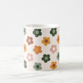 Boho Blume Floral Retro Formen Nahtloses Muster Kaffeetasse (Mittel)
