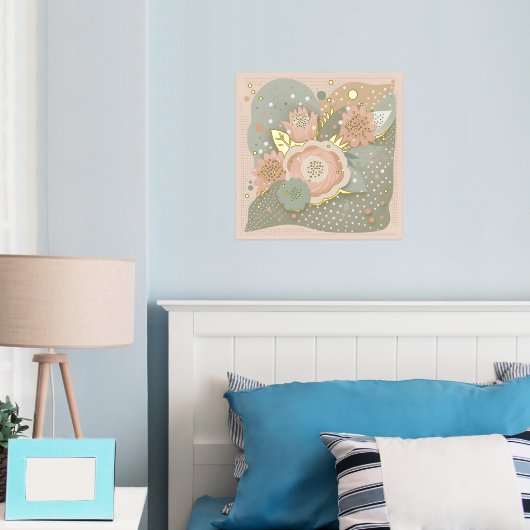 Boho Blume Foliendrucke (In Situ (Schlafzimmer))