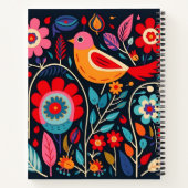 Boho Blume Folk Bird | Dein Name Notizblock (Rückseite)
