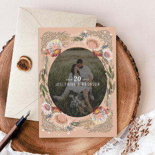 Boho Blume Foto Save the Date Karte