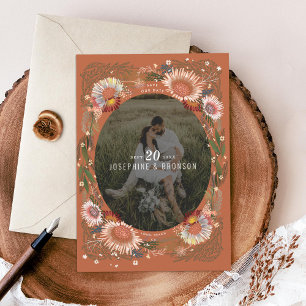 Boho Blume Foto Save the Date Karte
