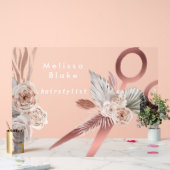 boho-Blume-Friseurin Acrylschild (Hochzeit)