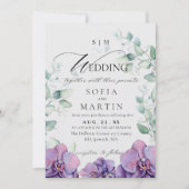 Boho Blume Garden Orchid Wedding Einladung (Vorderseite)