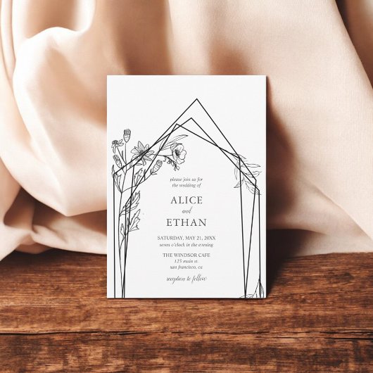 Boho Blume Geometric Wedding Einladung