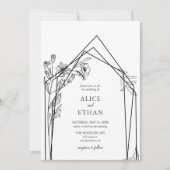 Boho Blume Geometric Wedding Einladung (Vorderseite)