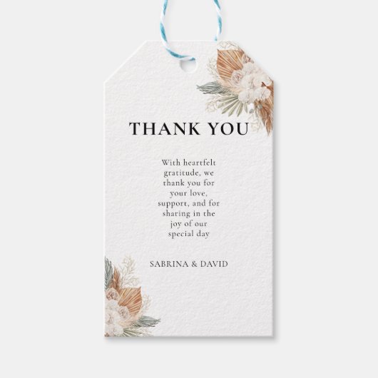 Boho Blume Geschenkanhänger (Vorderseite)