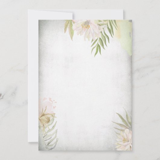 Boho Blume Glitzer Crown Quinceañera Einladung (Rückseite)