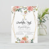 Boho Blume Gold Frame RN Kuriergruppe Einladung (Stehend Vorderseite)