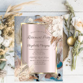 Boho Blume Gold Rahmen, Rose Gold, Marmorrückgabe Einladung